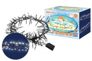 TDM гирлянда св/д "Мишура" 3 м, 320LED, белый, 8 режимов, 250 В, IP20 SQ0361-0091