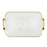 Поднос прямоугольный с ручками с золотой каемкой 42,5x27x3см РЕТ