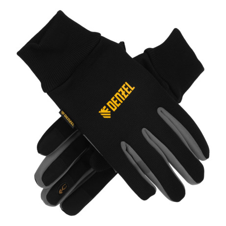 Перчатки универсальные, двойные, работа с сенсорным экраном, вязаная манжета, размер 10 Denzel
