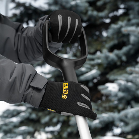 Перчатки универсальные, двойные, работа с сенсорным экраном, вязаная манжета, размер 10 Denzel