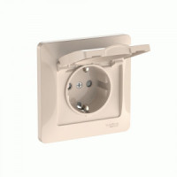 Systeme Electric GLOSSA роз. СУ 1 мест. (земля) штор. крыш, 16А, (автоклеммы)БЕЖ GSL000246S (15!)