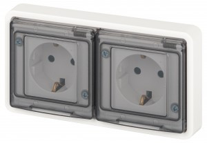 ЭРА Эксперт роз. СУ 2 мест. земля, IP55, 16A,250В, белый 11-2523-01 63276