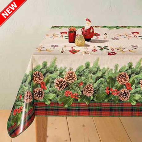 Клеенка 140*20 ДЕКОРАМА 19А* (Новый год, шишки) ТУРЦИЯ