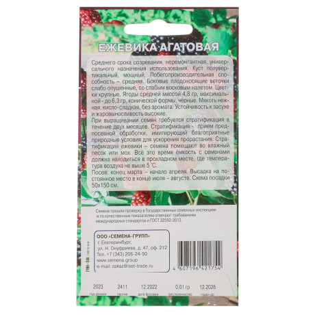 Семена Ежевика Агатоввая 0,01 гр