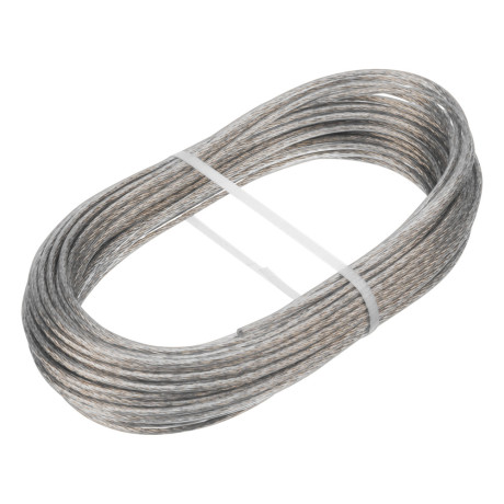 Трос металлополимерный прозрачный ПР-3.0, толщина 3.0 мм, моток 20 метров Сибртех