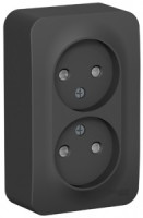 Systeme Electric BLANCA роз. ОУ 2 мест. 16А антрацит (пл.осн., штор., изол.пл.) BLNRA001216 (10!)