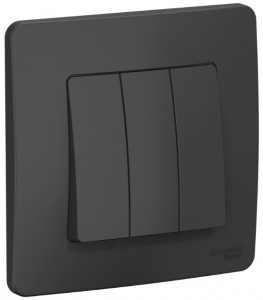 Systeme Electric BLANCA выкл. СУ 3 кл. 10А антрацит (пл.осн.) BLNVS100506 (10!)