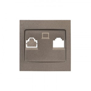 EKF Валенсия лиц. панель роз. RJ-45 1 мест. графит Al/Cu (корпус PC) ESK01-L-035-60