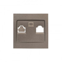 EKF Валенсия лиц. панель роз. RJ-45 1 мест. графит Al/Cu (корпус PC) ESK01-L-035-60