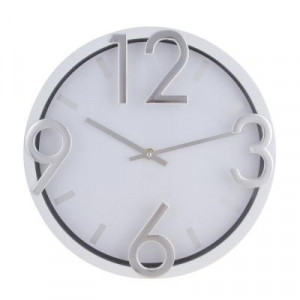 LADECOR CHRONO Часы настенные круглые, пластик, d30 см, 1xAA, цвет белый, арт.06-19