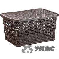 Ящик РОТАНГ 450х300х265 с крыш. корич М2371 (4)