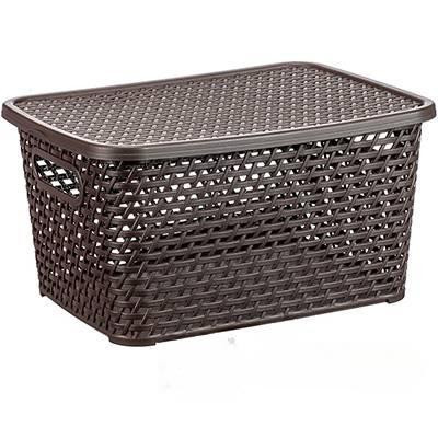 Ящик РОТАНГ 450х300х265 с крыш. корич М2371 (4)