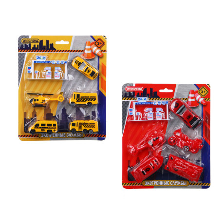 ИГРОЛЕНД Набор игровой "Экстренные службы", PP, 21х28х3см, 2 дизайна