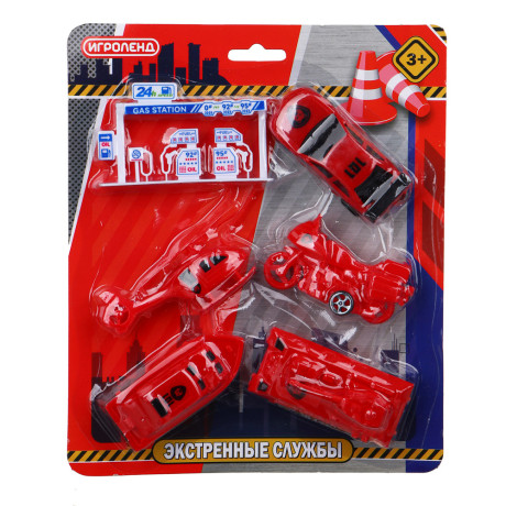 ИГРОЛЕНД Набор игровой "Экстренные службы", PP, 21х28х3см, 2 дизайна