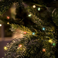 Feron Гирлянда-нить Роса (на проволоке) 200LED мультиколор 23м IP20 зеленый шнур CL583 51444