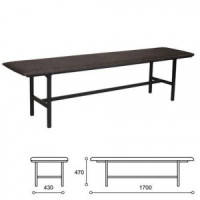 Банкетка для посетителей четырехместная &quot;Берта&quot;(ш1700*г430*в470),черн. каркас, кож.зам черн.,БМ4К-01