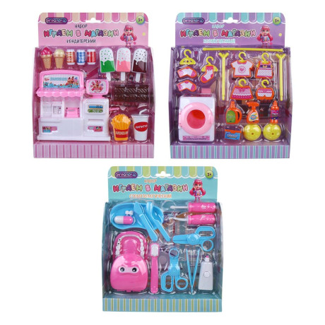 ИГРОЛЕНД Набор игровой "Играем в магазин", PP, ABS, 22х6,5х27, 3 дизайна