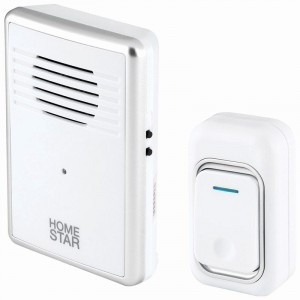 HomeStar Звонок беспроводной HS-0116 100м, 38 мелодий с рег.звука, с кнопкой БЕЛЫЙ 105591