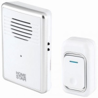 HomeStar Звонок беспроводной HS-0116 100м, 38 мелодий с рег.звука, с кнопкой БЕЛЫЙ 105591