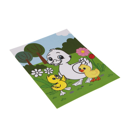 Фреска из песка с цветным фоном "Микс", бумага, песок 8-10цв., 21х27см