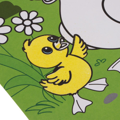 Фреска из песка с цветным фоном "Микс", бумага, песок 8-10цв., 21х27см