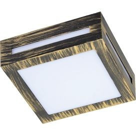 Ecola 3082W св-к матов.квадр.металл.черн.бронза IP65 1*GX53 136х136х55 FN53SSECH