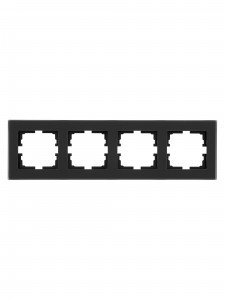 Lezard VESNA рамка акрил СУ 4 мест., гориз., черная матовая 742-5980-149