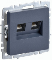 IEK BRITE мех. роз. СУ комп. 2-ая RJ45 кат.5E РК10-2-БрМ маренго BR-K20-1-K35