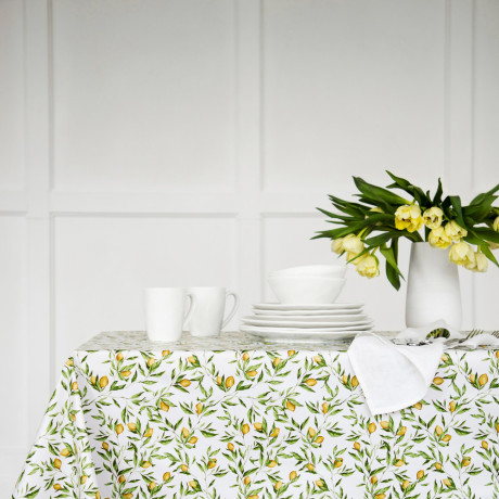 PROVANCE Лимонный курд Скатерть ПВХ 140х230см на текстильной основе, лимоны
