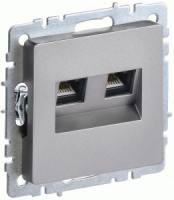 IEK BRITE мех. роз. СУ комп. 2-ая RJ45 кат.5E РК10-2-БрС сталь BR-K20-1-K46