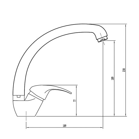 СоюзКран Смеситель для кухни, поворотный излив 25см, кер. картридж 35мм, хром, цинк, SK01-C102