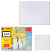 Холст грунт. на картоне BRAUBERG 50х70 см, 100% хлопок, мелкое зерно, 191022