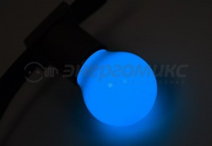 Лампа св/д Neon Night шар G45 E27 1W 3LED синяя матовая (д/гирлянды "Белт Лайт") 405-113
