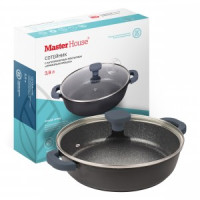 Сотейник литой алюминий с крышкой Шеф Андреа 3,9л(1,7мм), бакел.ручка,д/всех плит 75347 Master House
