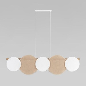 TK Lighting св-к подвес. 5x15W 1250х160х1150 дерево белый/светлое дерево Pulse 4815