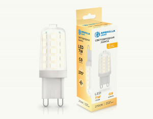 Ambrella лампа св/д G9 7W(560lm) 2700K 2K 17х50 100703