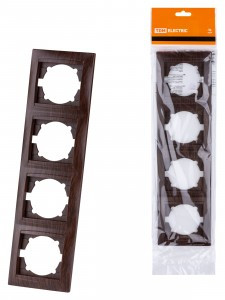 TDM Лама рамка 4 мест. вертикальная венге SQ1815-0435