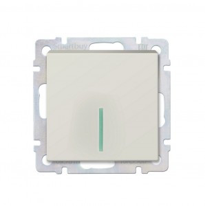 Smartbuy Нептун мех. выкл. СУ проходной 1-клавишный с индикатором 10А бежевый  (SBE-05i-10-SW12-1)