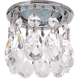 Ecola CR1006 MR16 GU5.3 св-к Круг Стекло каплевидные хруст. Прозр./Хром 84x100 FC16RVECB (10!)