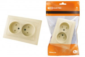 TDM Таймыр роз. СУ 2 мест. 10А сл. кость (керам. осн., шторки) (10!) SQ1814-0117