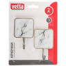 Крючки самоклеящиеся тм VETTA Белый мрамор, пластик, металл, 2 шт