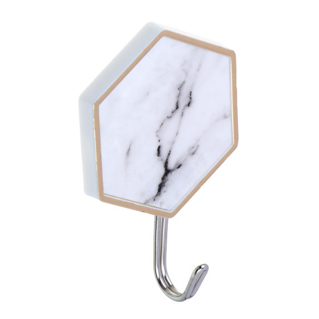 Крючки самоклеящиеся тм VETTA Белый мрамор, пластик, металл, 2 шт