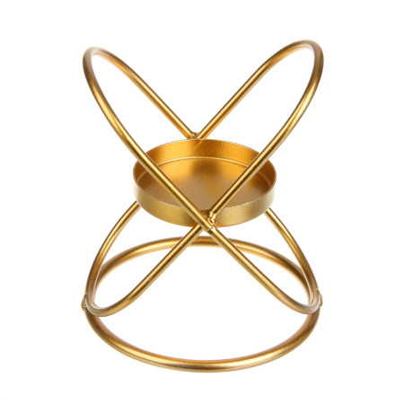 Подсвечник металл, 9х9х10 см, цвет золотой