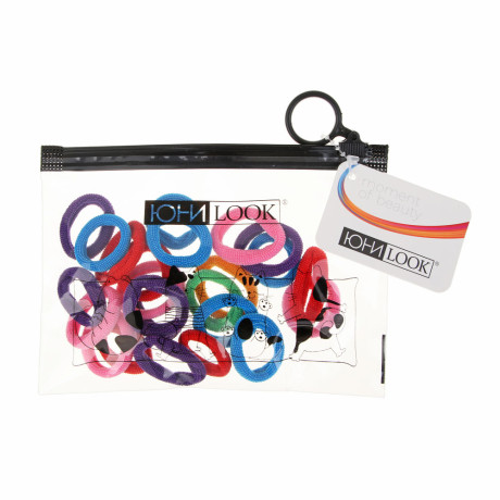 Резинки для волос ЮНИLOOK 24шт, d3см, полиэстер, 6 цветов, ACS-87