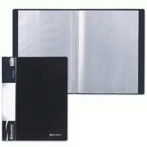 Папка  10 вклад. BRAUBERG "Стандарт" черная, 0,5мм