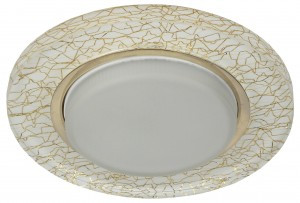 ЭРА DK80 WH/GD св-к встр. 13W GX53 220V d125(85)x35 белый/золото