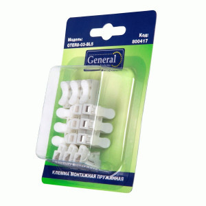 GENERAL клемма пружинная соед. КСП-3Р, 3х(0,08-2,5мм2), 5А (цена за BL5) GTER8-03-BL5 800417