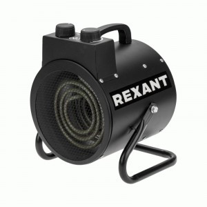 REXANT Тепловая пушка электрическая, 3кВт 165м3/ч круглая, ТЭН, металл, черный 60-0039