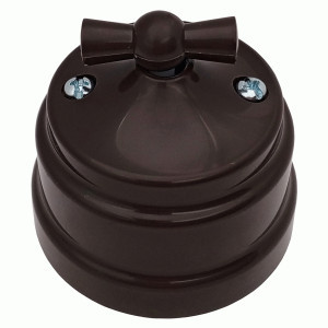 Bylectrica РЕТРО выкл. (поворотный) ОУ 2 кл. 10А шоколад (корп. ABS) А510-2292