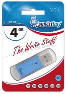 Флэш-диск (флэшка) USB  4Gb SmartBuy V-Cut Blue (SB4GBVC-B)